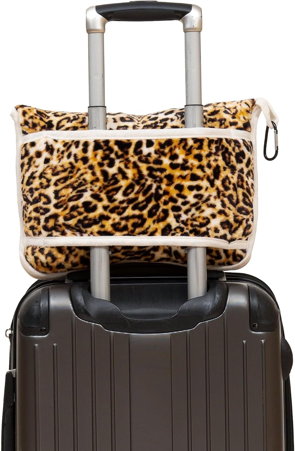 Carstens, Inc. Travel Blanket, Premium Compact 2-in-1 Airplane Blanket/Pillow, Leopard Print - Image 3