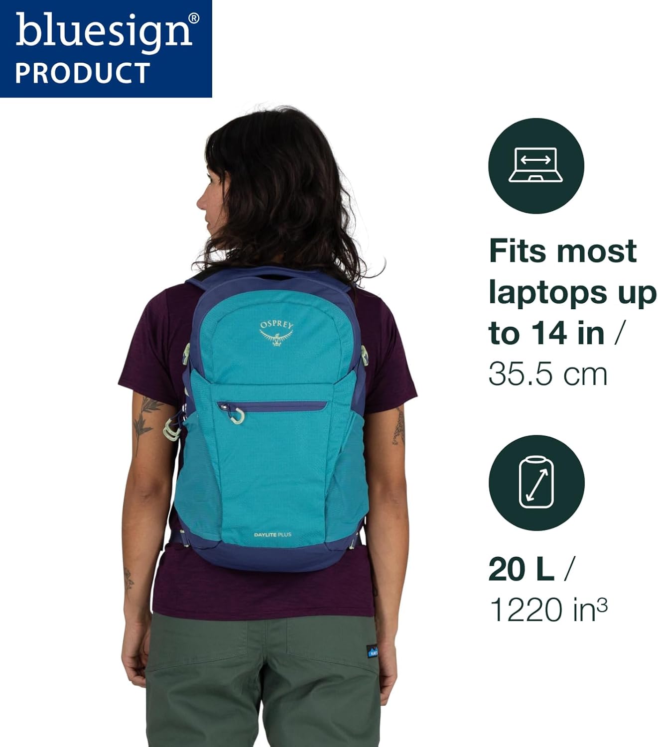 Osprey Daylite Plus Commuter Backpack, Green OS | everyday bag, campus pack, laptop carry, Green color, OS size - Image 3